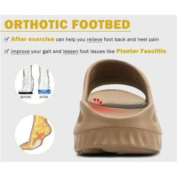 Womens Orthotic Recovery Sandals Arch Support Slides Cushioned Sport Shoes - Picture 4 of 7